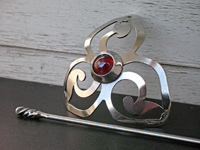 Red Triskelion Barrette